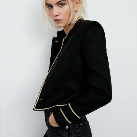 Black Cropped Jacket Zara - Picture 4 of 5